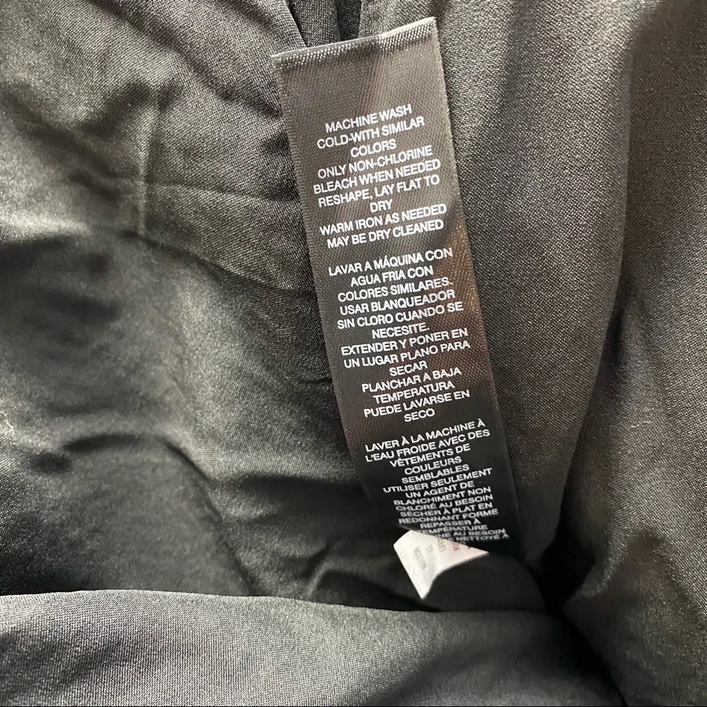 White House Black Market Black Large Button Tweed and faux leather Skirt size 8 - Picture 10 of 12